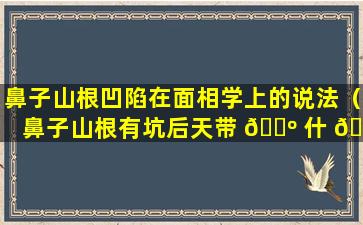 鼻子山根凹陷在面相学上的说法（鼻子山根有坑后天带 🐺 什 🐞 么化解）